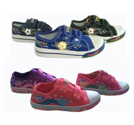 Wholesale Closeout Stock Kids Canvas Shoes For Girls And Boys