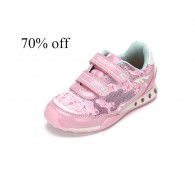 Ge*X Overstock Pink Synthetic and Rubber Girls Sports Lights Shoes