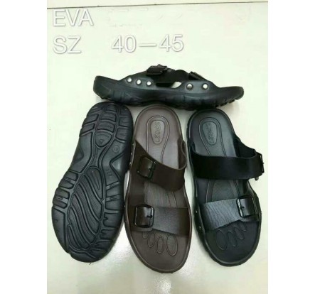 $1.5/pr High Quality Black and Brown Men PU Slippers In Bulk Stock