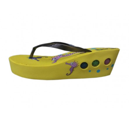 Yellow Black Children LED Slippers Flip Flops Excess Closeout