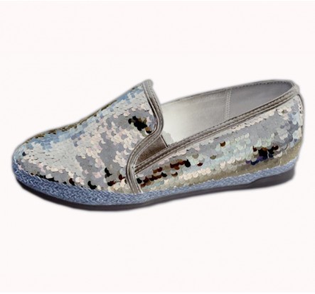 Flat Ladies Sequined Casual Shoes Womens Slip On Shoes Overstock