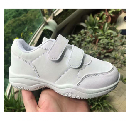 PU Shoe Plain White Shoes Stock Lots For Children