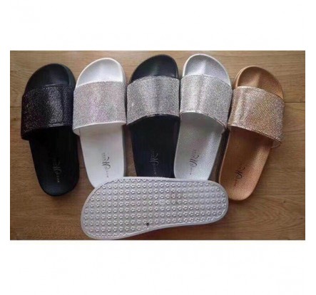 Ladies Fashion Glitter Slippers Stock Clearance For Summer Market
