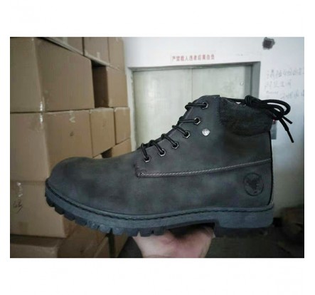 Man PU Leather Boot Shoe Stock Closeout Black Wheat Color
