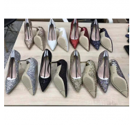Sequin Pointed Toe Dress Shoes Women Heels New Stock