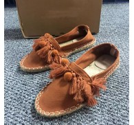 Canva Flat Rope Sole Shoe Orange Color Stock For Woman