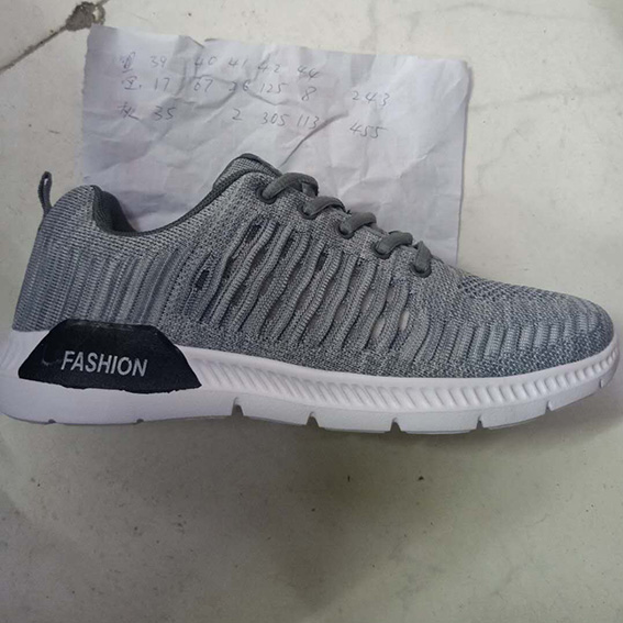 grey running shoe